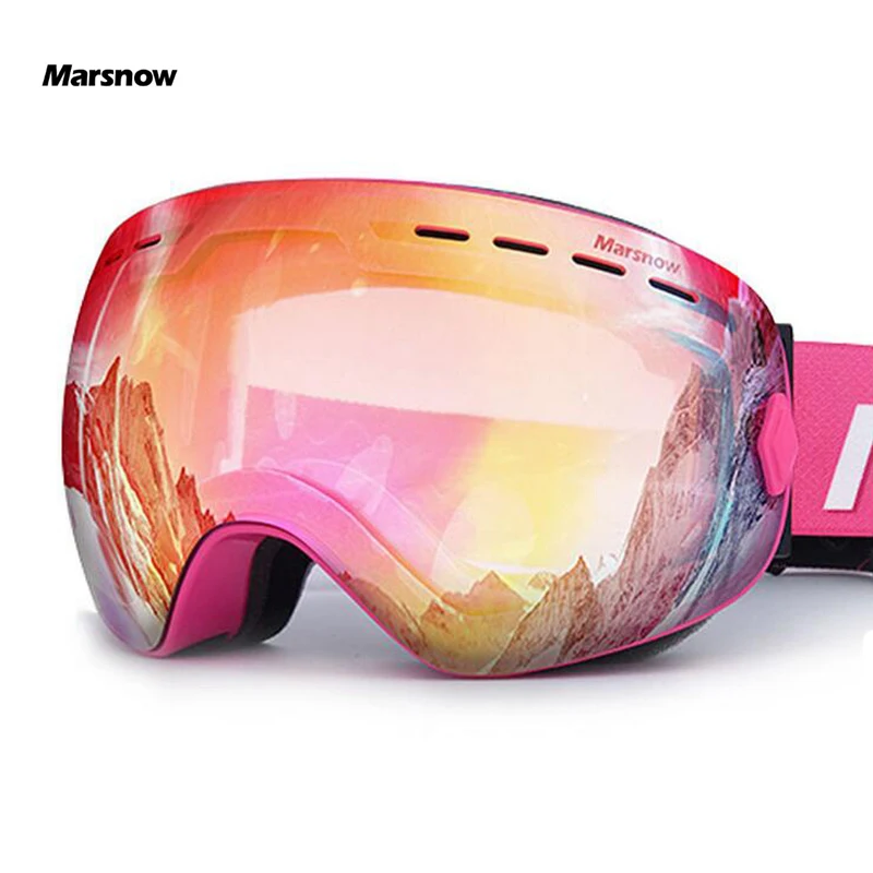 Лыжные очки Marsnow с двойной защитой UV400 незапотевающие лыжные линзы для катания на
