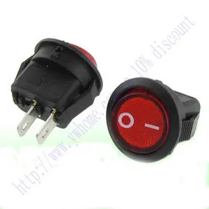 2X красный круглый светодиодный 2-контактный 3A 250V 6A 125V AC лодка клавишный