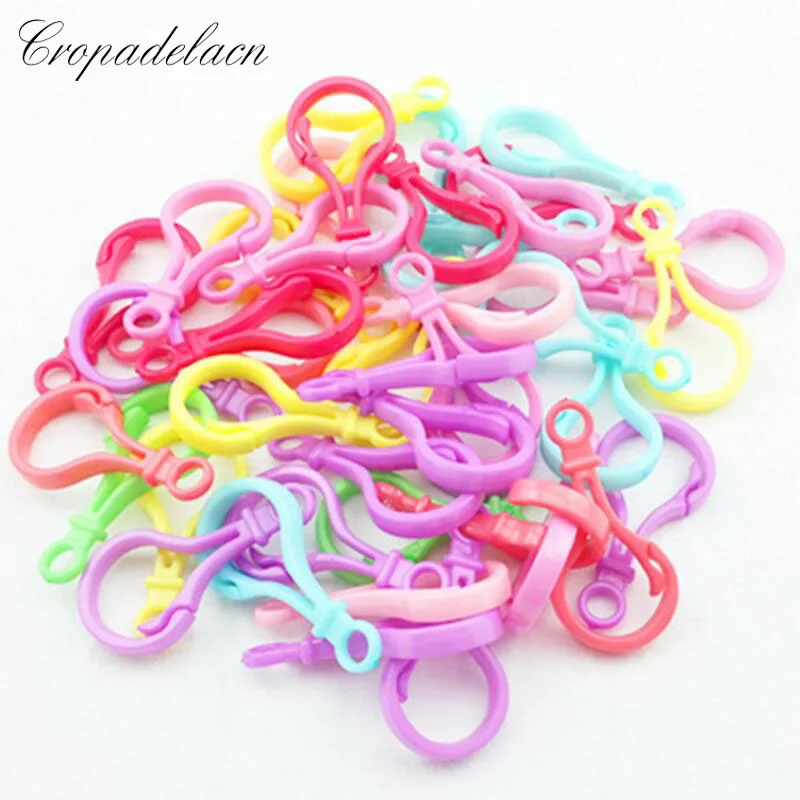 

100pc Plastic Colorful lamp shape buckle Snap hook Lobster Clasp DIY Needlework Luggage Sewing handmade Bag purse toy doll tool