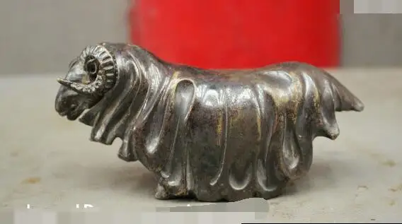 

S5377 Collect Tibet Exquisite Pure Bronze Auspicious Zodiac Sheep Art Statue Sculpture