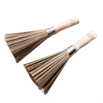 1pc Traditional natural bamboo wok Pan Pot Brush Dish Bowl Washing Cleaning Brush Household Kitchen Cleaning Tools High Quality