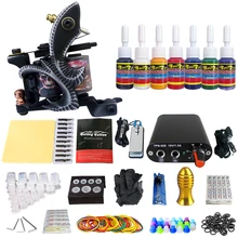 Полный комплект для тату-катушки для подводки Shader Электропитание педаль иглы рукоятка наконечники татуировки тело и искусство TK105-49