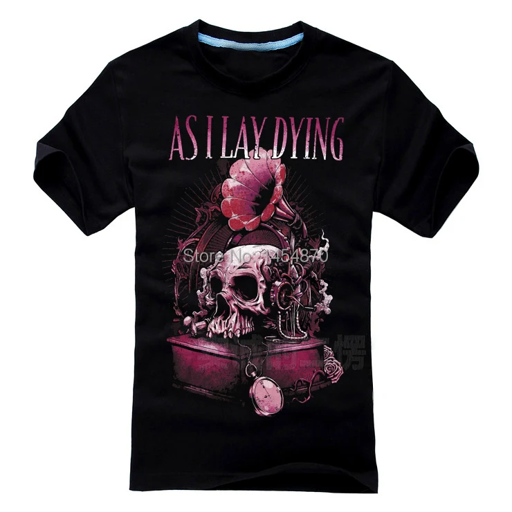 

As I Lay Dying Rock Brand men women shirt 3D fitness skull bone speaker heavy Dark Metal 100%Cotton camiseta ropa