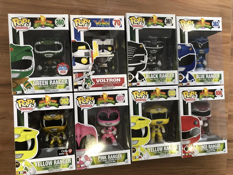 8 шт./компл. Официальный Новый Funko pop Зеленый Синий Желтый Розовый Черный Красный