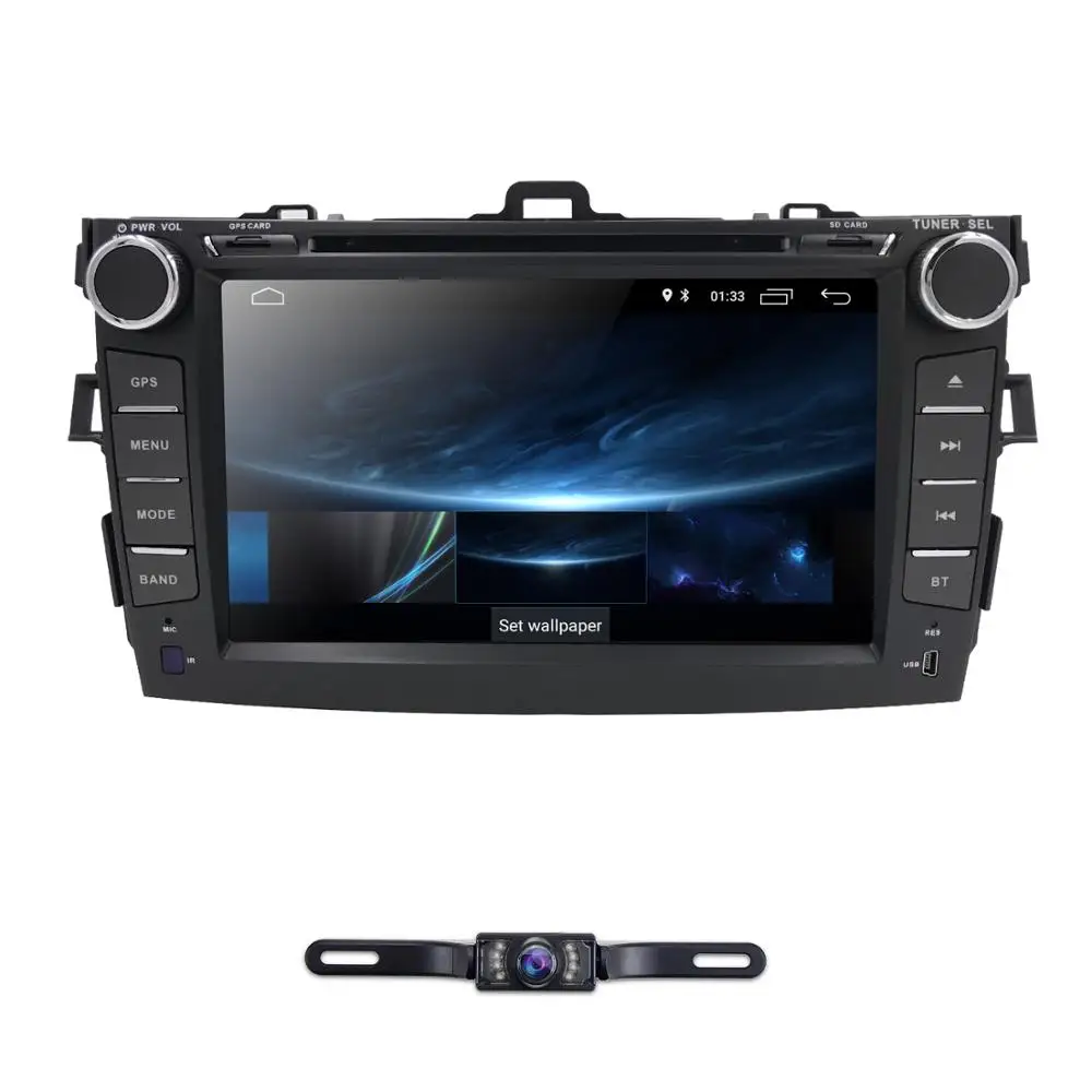

7Inch Android 9.0 Touch screen Car DVD Player For Toyota corolla 2007-2011 in-dash car radio with BT USB SD DVR DAB Free camera
