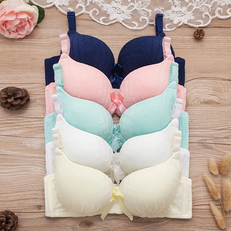 

Teen Girl Underwear Soft Solid Training Bra Kids Girl Wire Free Adjustable First Bra Children Small Bust Cotton Bra