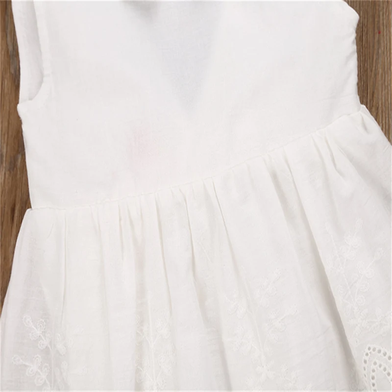 От 3 до 8 лет, Летние Детские платья для маленьких девочек милое кружевное хлопковое детское платье с бантом сзади одежда для маленьких девочек белое платье-пачка принцессы