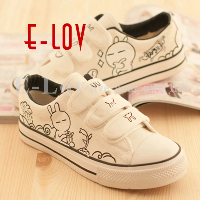 

New Arrival Flats Women Shoes Four Seasons 2017 Shoes Women Flat Heel Canvas Shoes Hand Painted Flat Women Casual Shoes