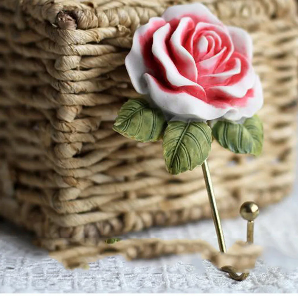 Resin Rose Flower/heart /dress Shaped Wall Mounted Hooks Vintage Hat