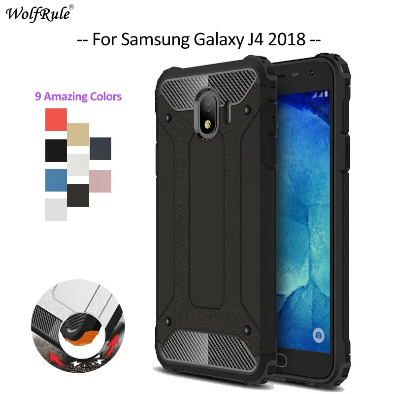 Для подходящих чехлов Samsung Galaxy J4 2018 чехол из ТПУ и ПК защитный бампер для телефона