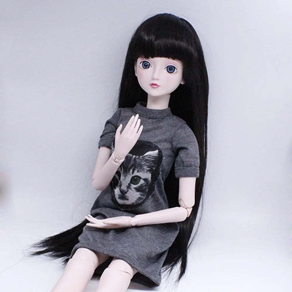 18 дюймов BJD куклы аксессуары длина 40 см кудри кукла с прямыми волосами парик для 60 см Мода платье куклы DIY аксессуары для волос