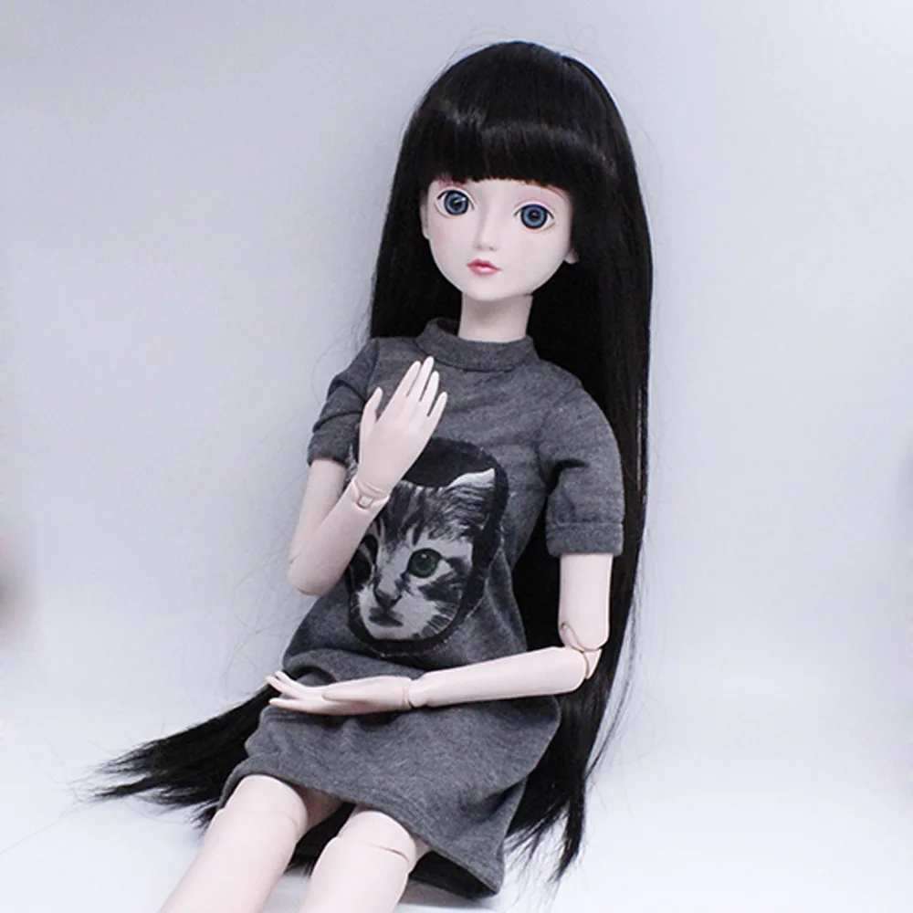 

18'' BJD Dolls Accessories Length 40cm Curls Straight Hair Doll Wig for 60cm Fashion Dress Up Dolls DIY Accessories Hair