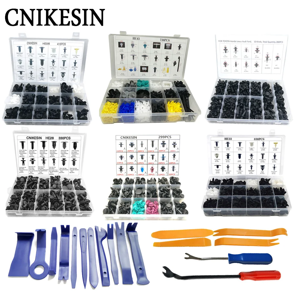 

CNIKESIN Mixed Nylon Bumper Fastener Rivet Clips Automotive Furniture Assembly Expansion Screws Kit Auto Body Clips For All Car