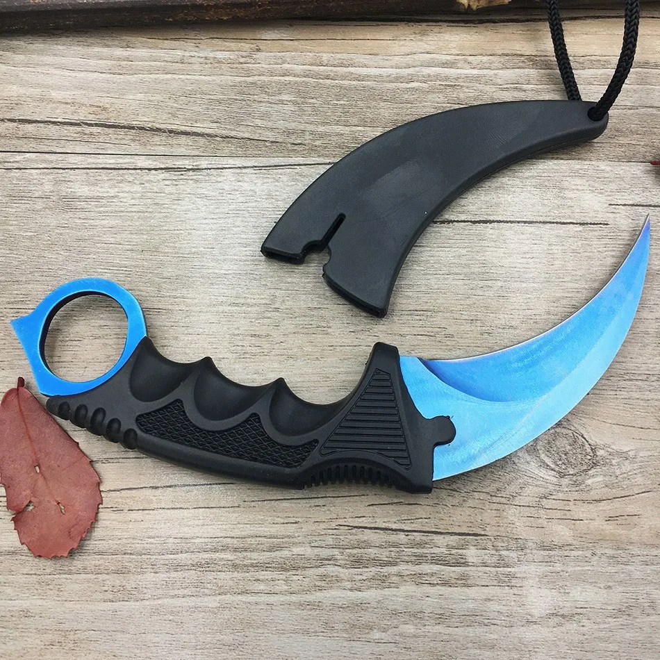 CS GO karambit настоящий нож счетчик удар Коллекционная Karambit кемпинг охотничий нож с фиксированным клинком тактический нож для выживания