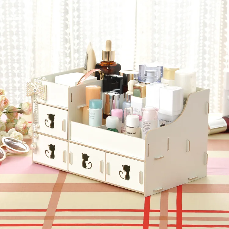 2015 new powder box Make up organizer box Wooden DIY design Women multi