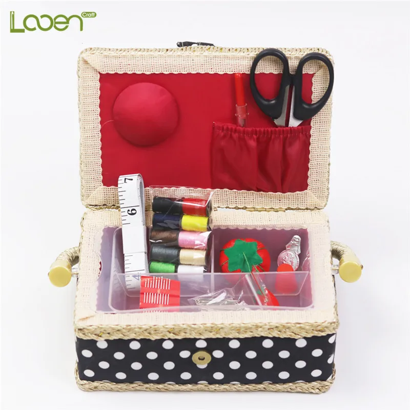 

Handmade Cotton Fabric Storage Sewing Basket Sewing Thread Scissors Tools Accessory Craft Tools Storage Box For Women Wife Gift