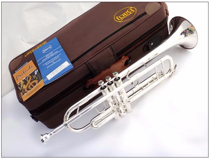 

DHL,UPS FREE Senior Bach Silver Plated Bach Trumpet LT180S-43 Small Brass Musical Instrument Trompeta Professional High Grade.