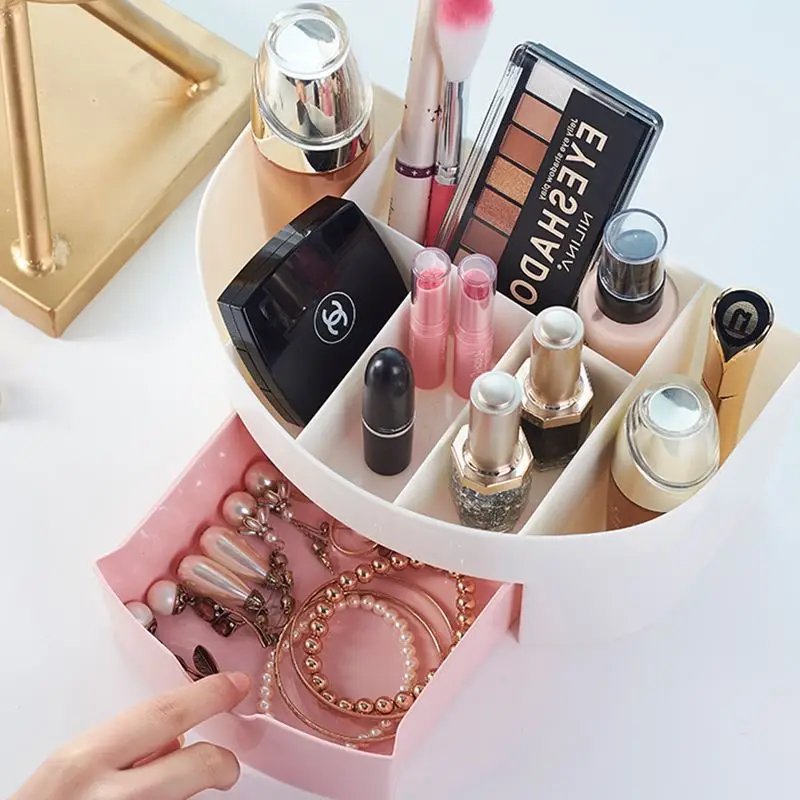 6 Grids Dressing Table Storage Box Women Makeup Storage Organizer Box