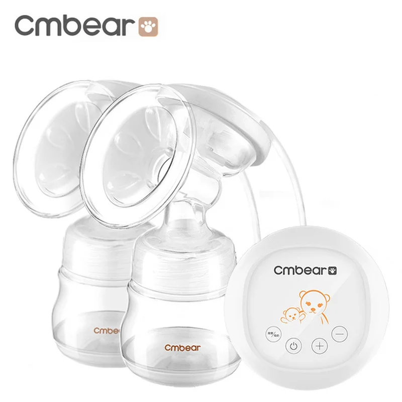 

Cmbear Strong Suction Massage Breast Pumps Bottle Baby Breastfeeding LCD Display Double Breast Pump Milk Bottle PP USB