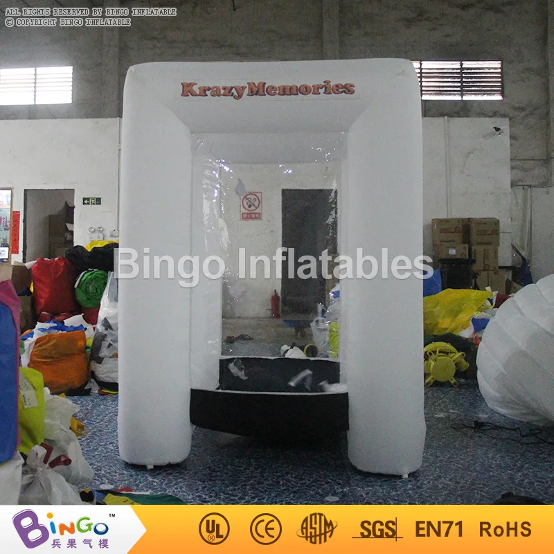  Free Shipping cube shape white inflatable cash money grab booth hot sale 2M high inflatable money b