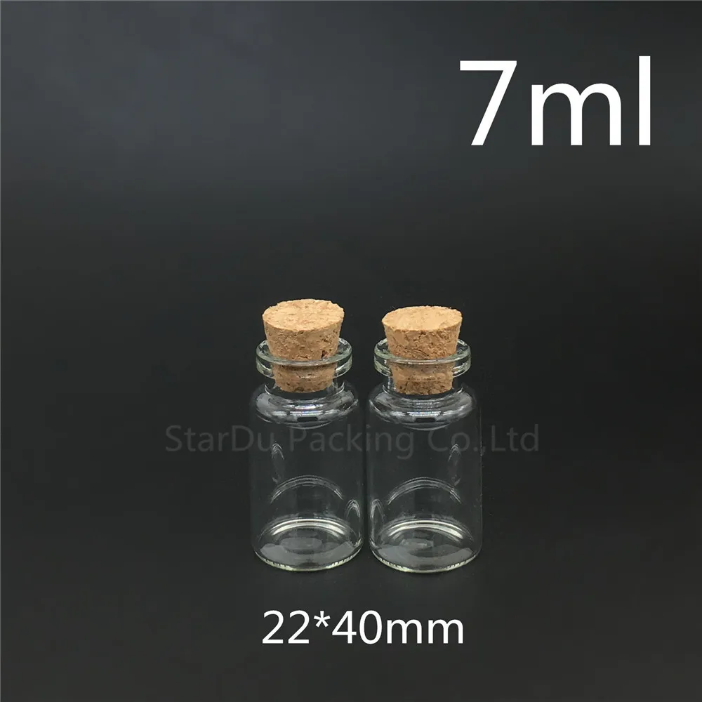 

1200pcs 7ml Small Cute Mini Cork Stopper Glass Bottles Vials Jars Containers 7cc Small Wishing Bottle With Cork