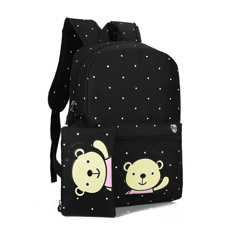 

2019 Waterproof cartoon Children School Bags For Girls School Backpack set Kids dot printing Backpack Mochila Schoolbags kids