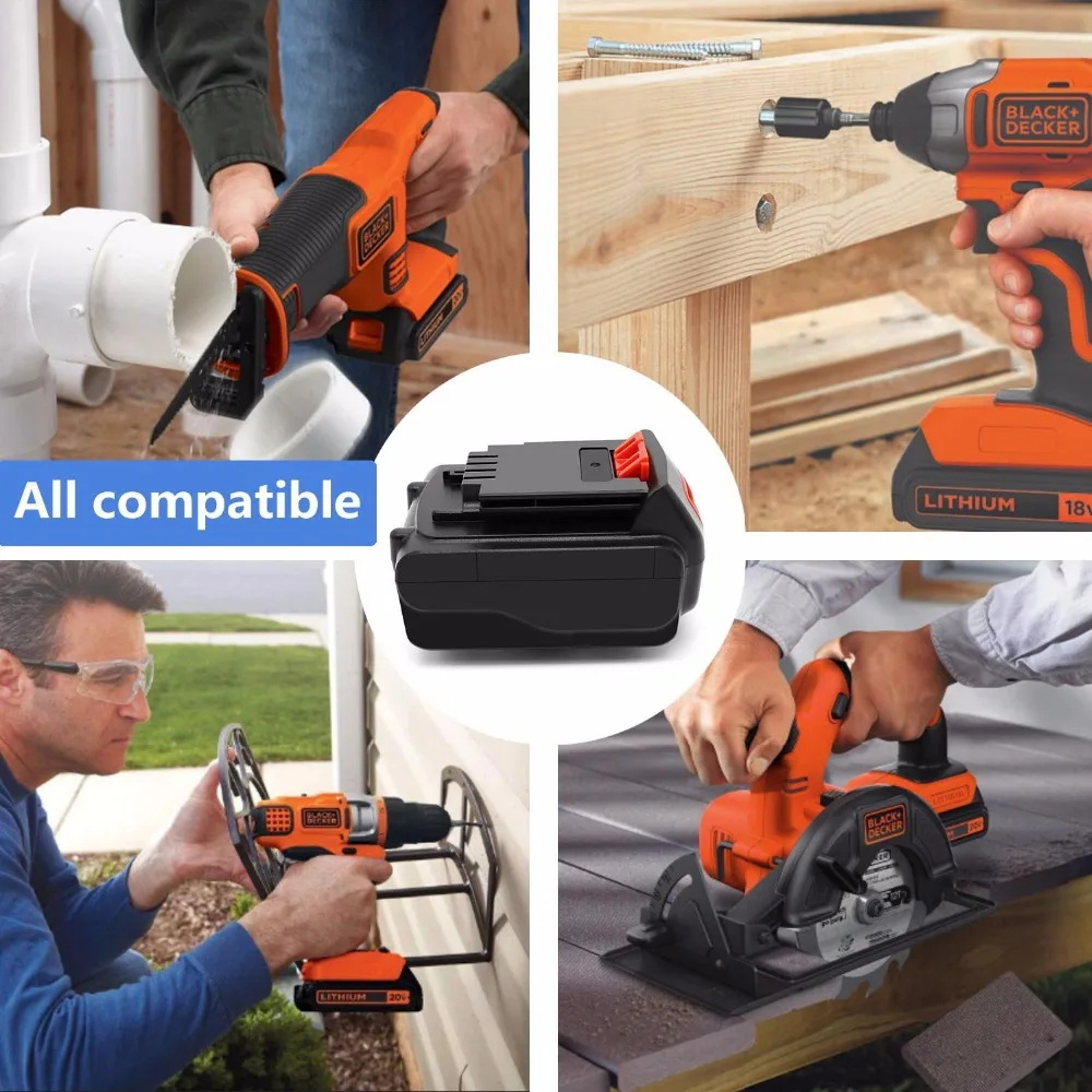 18v 5ah высокоемкая аккумуляторная батарея для Black& Decker