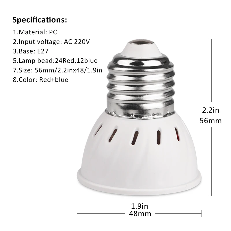 Светодиодный светать завод Spotlight E27 лампа полный спектр цветок комнатное растение парниковых Vegs гидропоники AC220V расти поле