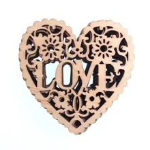 

RayLineDo 10pcs Heart Shaped Hollow Design Wooden Buttons Chips 80MM With Lanyard for Crafting and Decoration