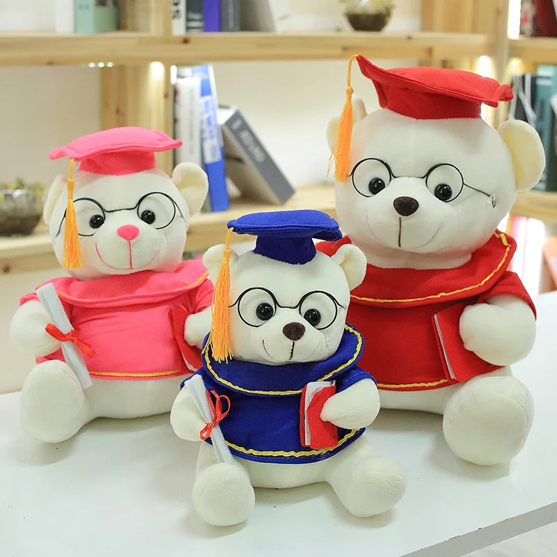 

1PCS 18/23CM Cute Dr. Graduation Bear Plush Toy Stuffed Soft Kawaii Teddy Bear Animals Dolls Graduation Gifts for Kids Girls