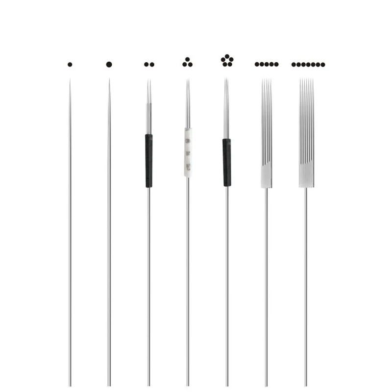 Одноразовые стерилизованные Профессиональные иглы для татуировки 3/5 1RL F3/5 для аппарат в виде ручки для татуажа бровей Перманентный макияж набор 50 шт пму nee