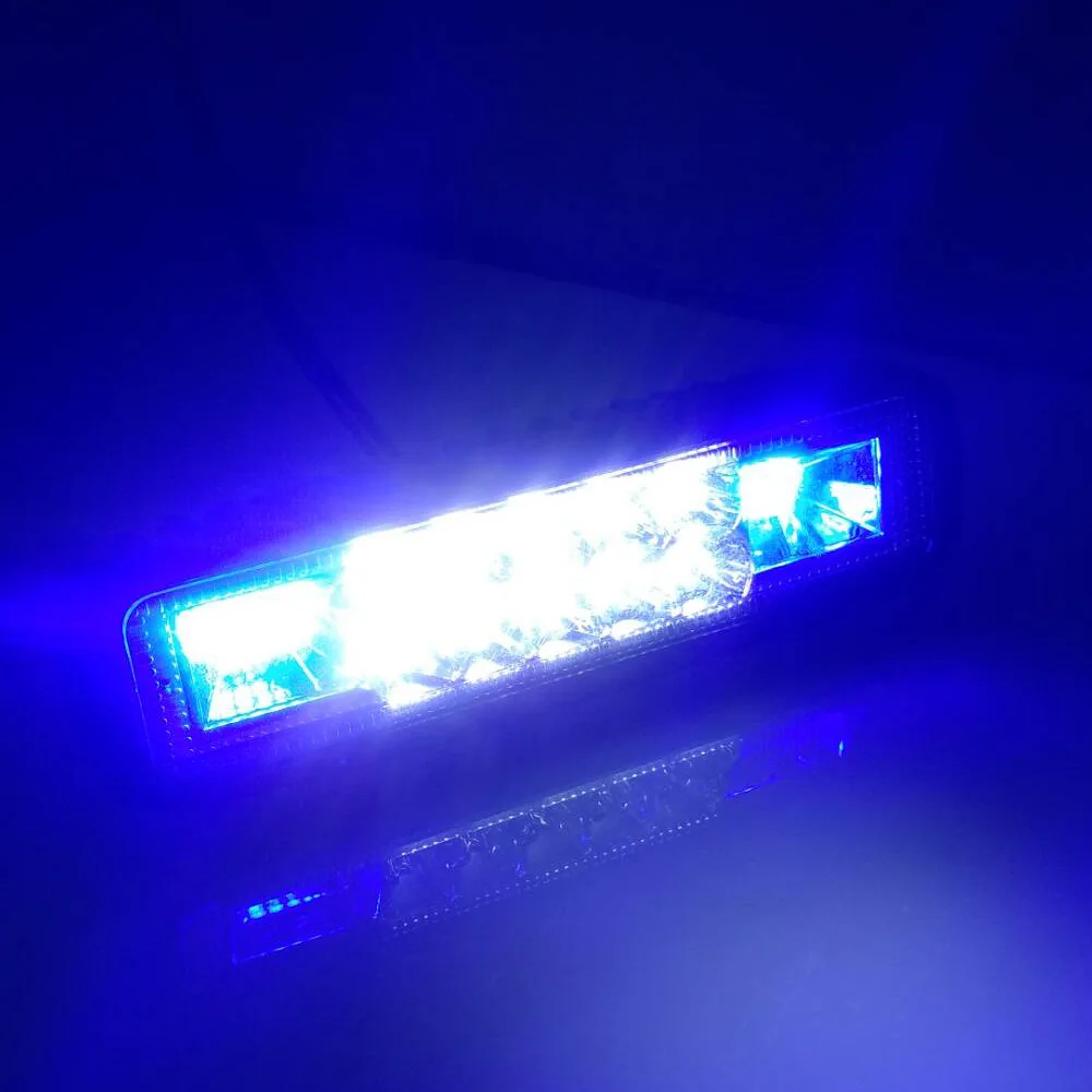 12 В 48 Вт Светодиодный светильник-решетка, аварийный фонарь для автомобиля, грузовика, полиции, мигающие сигнальные огни, UTV головное поверхностное крепление, стробоскоп, ATV мигалка - Цвет: Blue