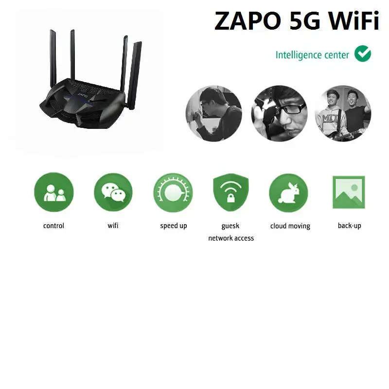 Zapo 1200 Мбит/с двухдиапазонный Usb беспроводной сетевой Ac 2,4 ГГц/5 ГГц игровой маршрутизатор Интеллектуальный повторитель ЕС вилка
