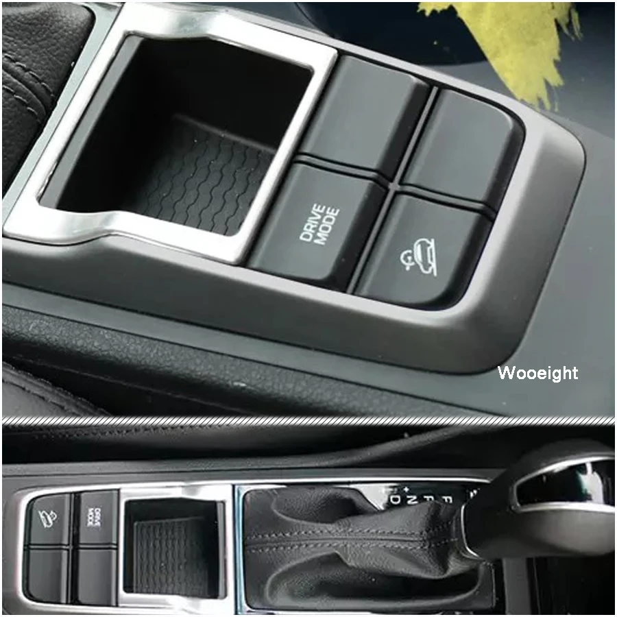 Wooeight Silver Gear Shift Trim For Hyundai Tucson 2015 2016 2017 2018 Car Interior Accessories Stainless Steel Frame Cover (6)