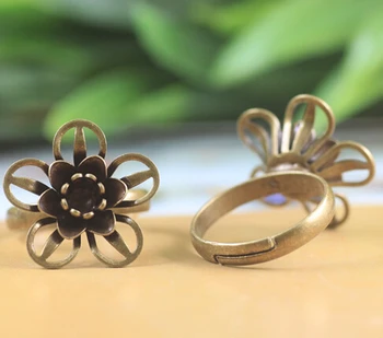 

100pcs/lot bronze three layers 18*7mm ring base jewelry findings