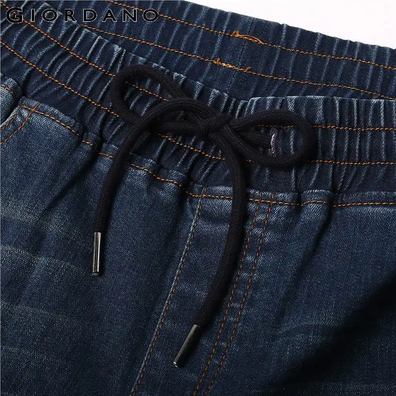 Giordano джинсовые брюки с резиновыми втяжками на поясе и В районе щиколотки имеется