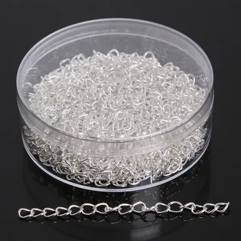 

Lovely 100 PCs Silver/Gold Color Extended&Extension Jewelry Chains/Tail Extender 4x70mm (Contain Box)