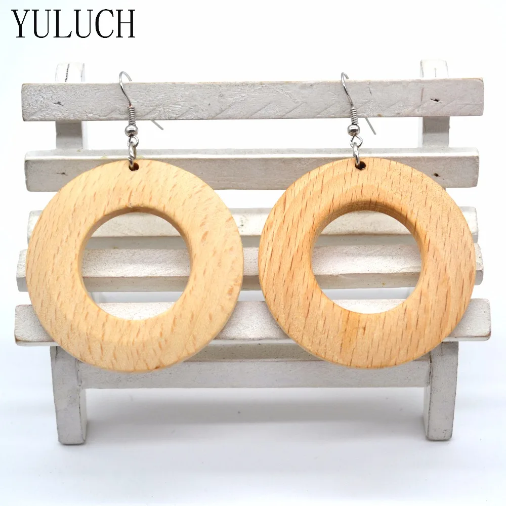 

YULUCH Wood earrings for woman fashion design Handmade Lady earrings