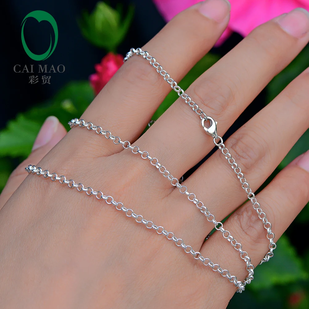 Caimao 925 стерлингового серебра ожерелье жемчужная форма цепи для женщин Новое поступление 50 см длина