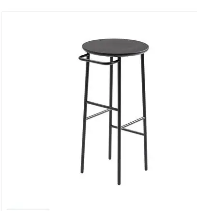 Nordic bar stool wrought iron solid wood European bar stool bar stool modern minimalist chair bar chair high stool Nordic bar stool wrought iron solid wood European bar stool bar stool modern minimalist chair bar chair high stool