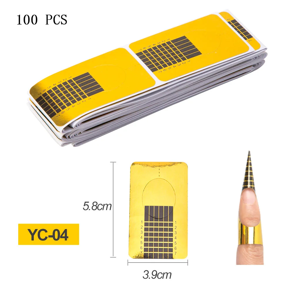 100 шт французские кончики для наращивания ногтей, наклейки для наращивания геля для ногтей с русской кривой C, зажимы для прижима ногтей, направляющие для лака для ногтей - Цвет: 10