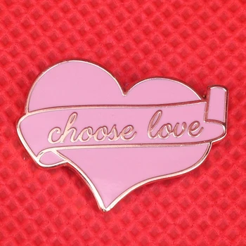 Wybierz miłość emalia pin różowe serce broszka spread miłość odznaka pozytywne szpilki miłość jest miłość równe prawa biżuteria LGBT prezent tanie i dobre opinie GuDeKe People Nowoczesne Metal