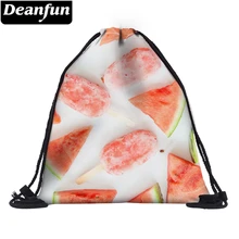 Deanfun сумка на шнурке 3D печать Арбуз мороженое для девочек Летняя школа 60112