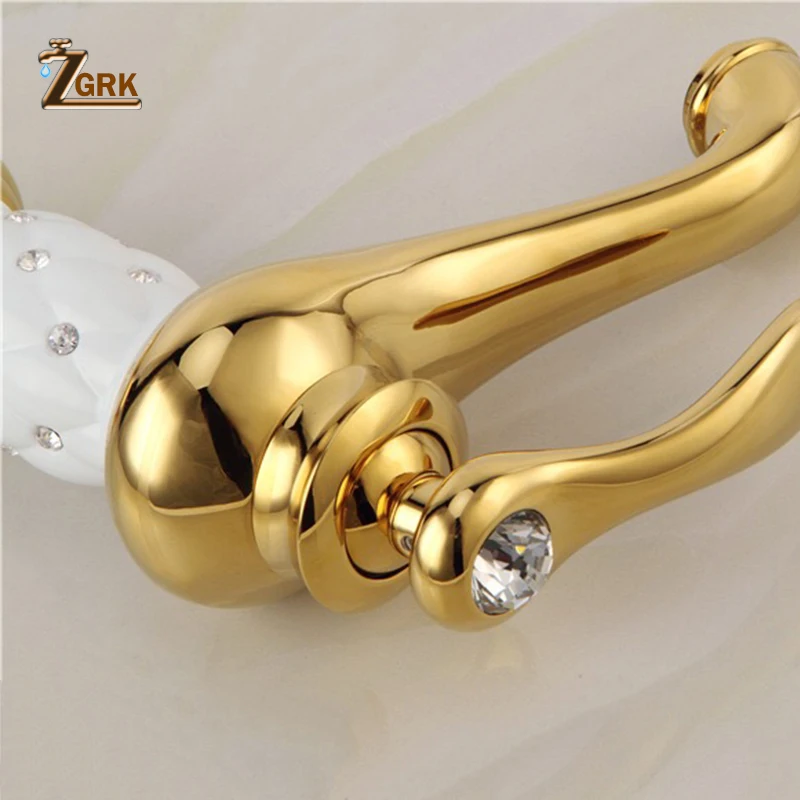 Billig ZGRK Becken Armaturen Diamant Bad Wasserhahn Gold Mischbatterie Einzigen Handgriff Heiß Kalt Waschbecken Wasserhahn Yorneiras