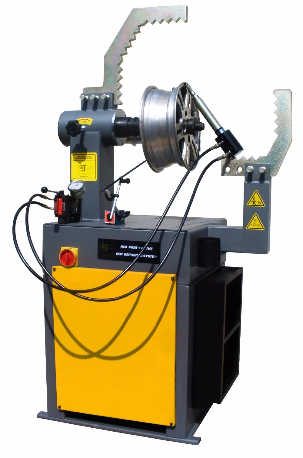 Rim straightening repair machine
