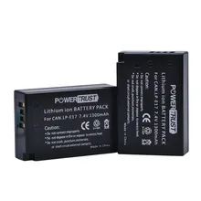 PowerTrust 2-Pack 1300mAh LP-E17 LPE17 LP E17 Lithium Ion battery for Canon EOS M3 M5 750D 760D 800D T6i T6s 8000D Kiss X8i