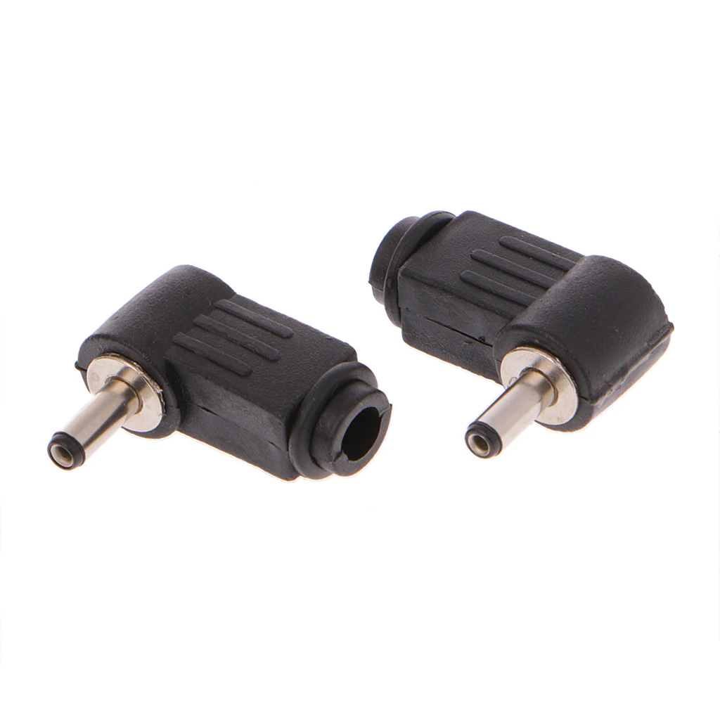10 Pcs 3.5x1.3mm Male Right Angle DC In-Line Plug Socket Jack Connector Adapter