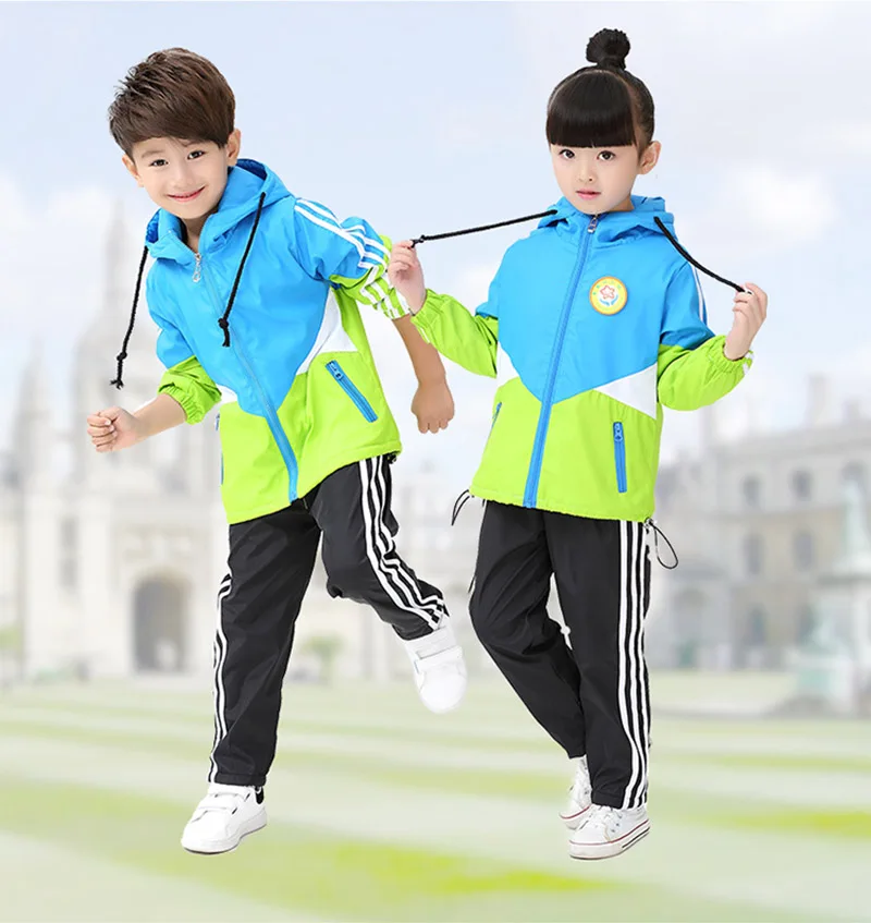 boy sports suit for girls kids hooded coats+pants 2pcs  (4)