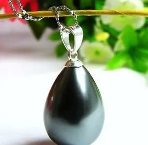 Южная 12x16 мм черная морская жемчужная подвеска ожерелье|pearl pendant necklace|pendant necklacepearl |