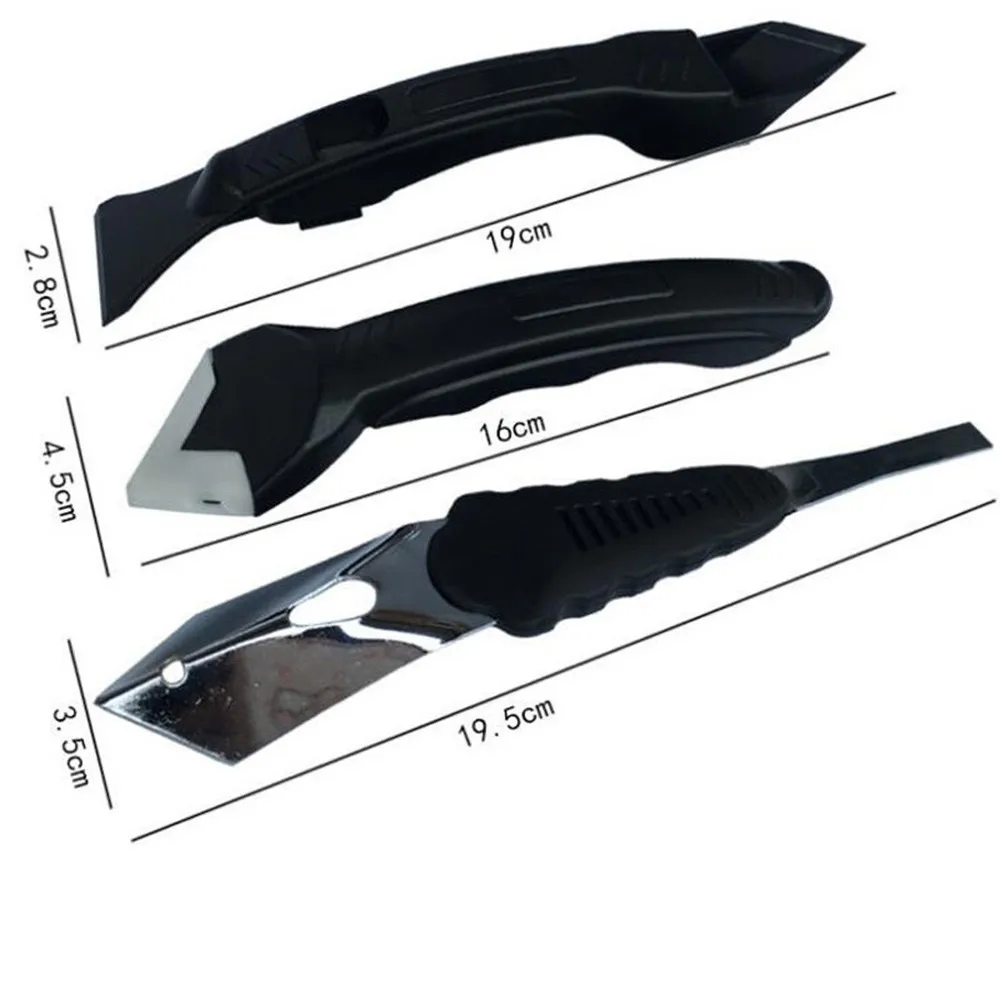 3pcs Silicone Scraper Caulking Grouting Tool Sealant Finishing Cleaning Kit Set